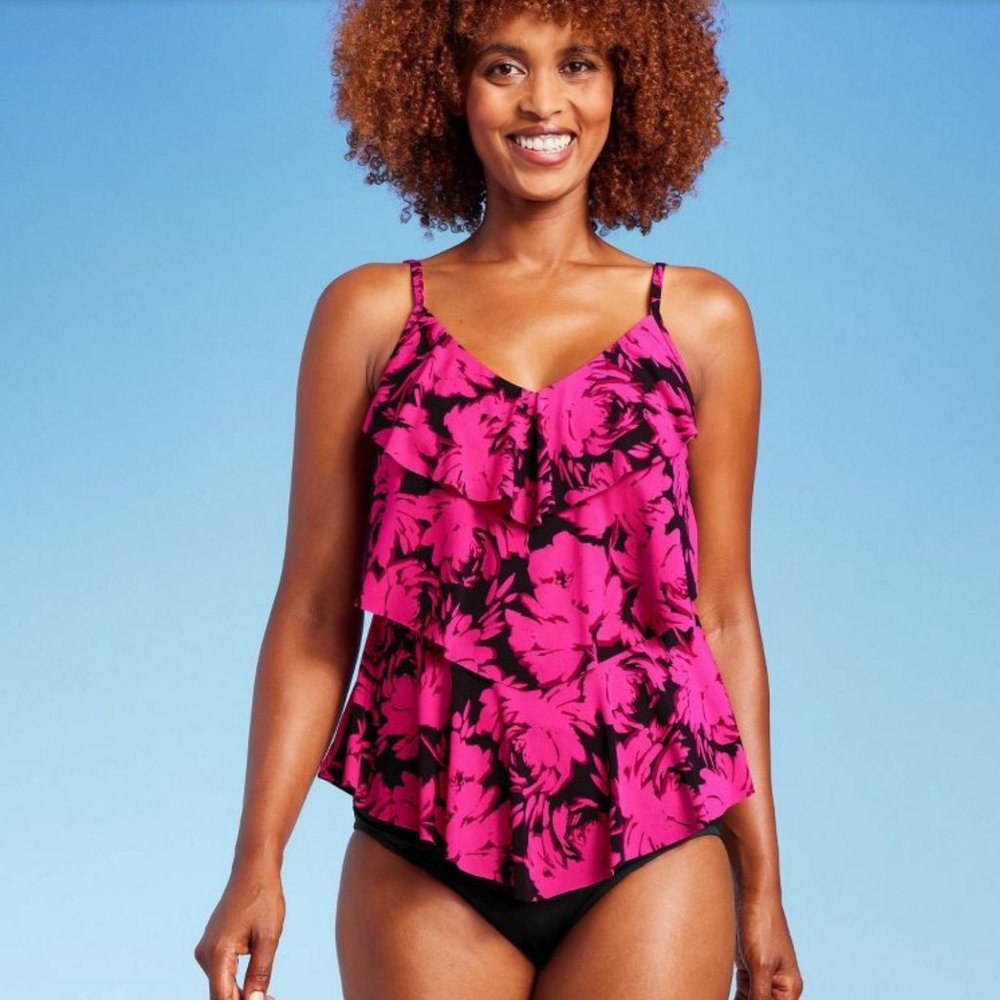 Women's UPF 50 Tiered Tankini Top XL